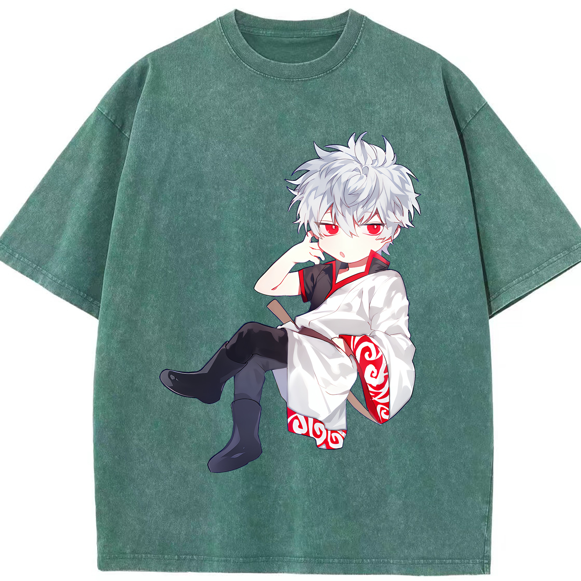（画像用） ぎんたま 坂田銀時（さかたぎんとき） 神楽 志村新八（しむら しんぱち） GINTAMA Sakata Gintoki Kagura Shimura Shinpachi 綿100% ヴィンテージ風 半袖Tシャツ（フロントプリント）